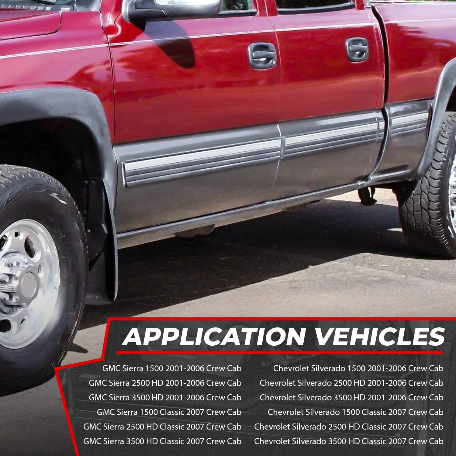 Stamped Steel Weld On Rocker Panels w/Cab Corner<br>01-07 Chevy Silverado GMC Sierra 1500-3500, Classic - Image 6