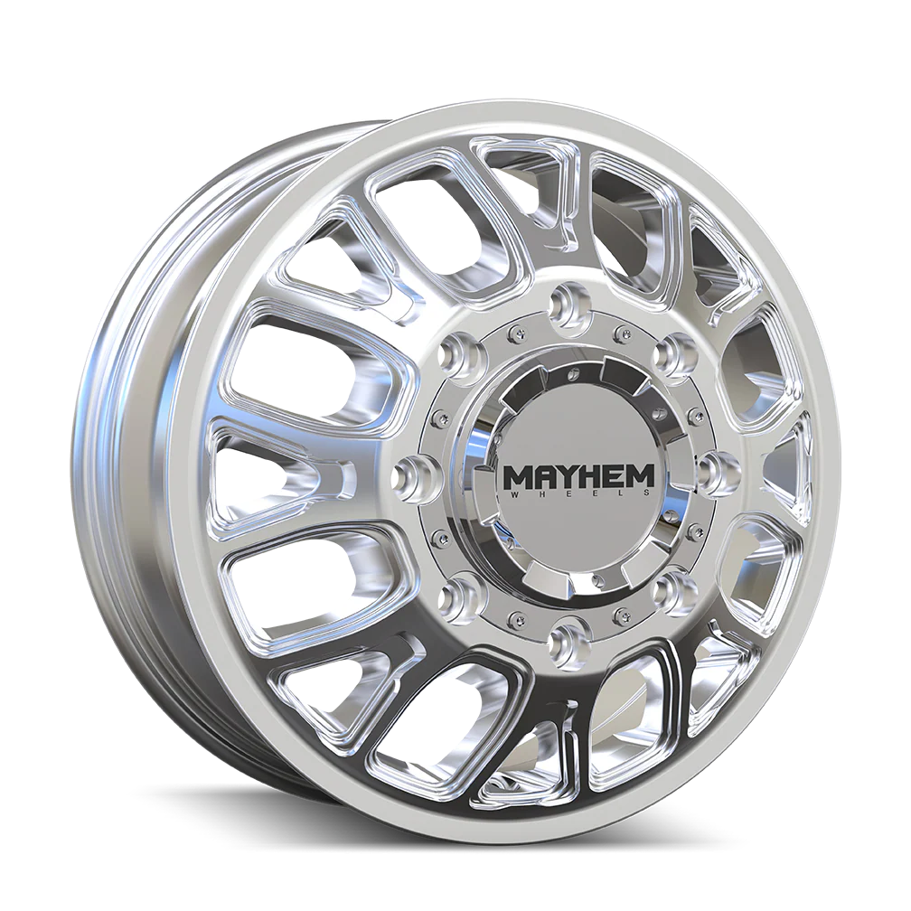 Cogent 8107D Dually Bore Polished Wheel <br> 17x6.5 8x210 BP -142mm Offset 154.2mm Bore - Image 2