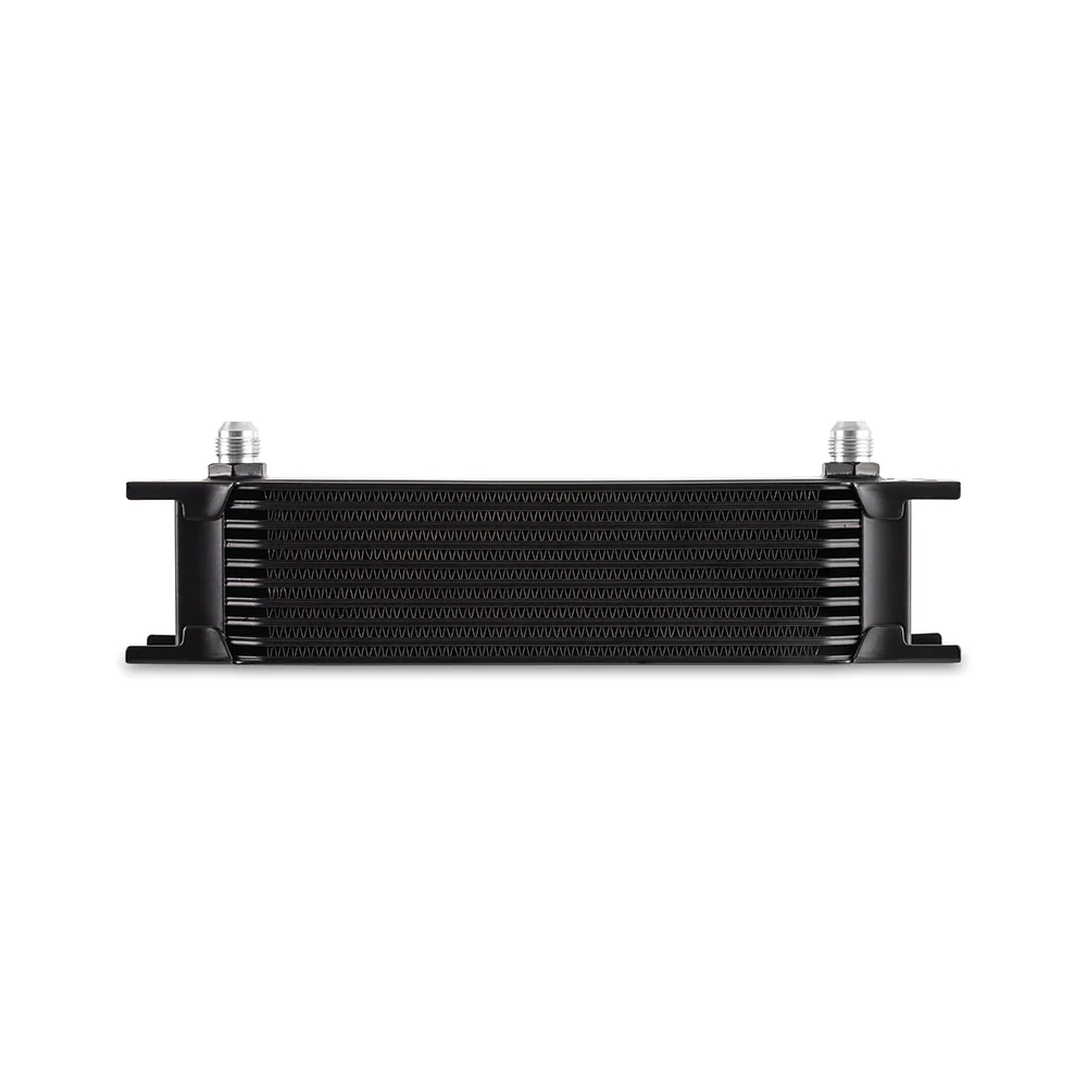 Universal -8AN 10 Row Oil Cooler - Black <br> 12.95 L X 1.97 W X 3.8 in H - Image 2