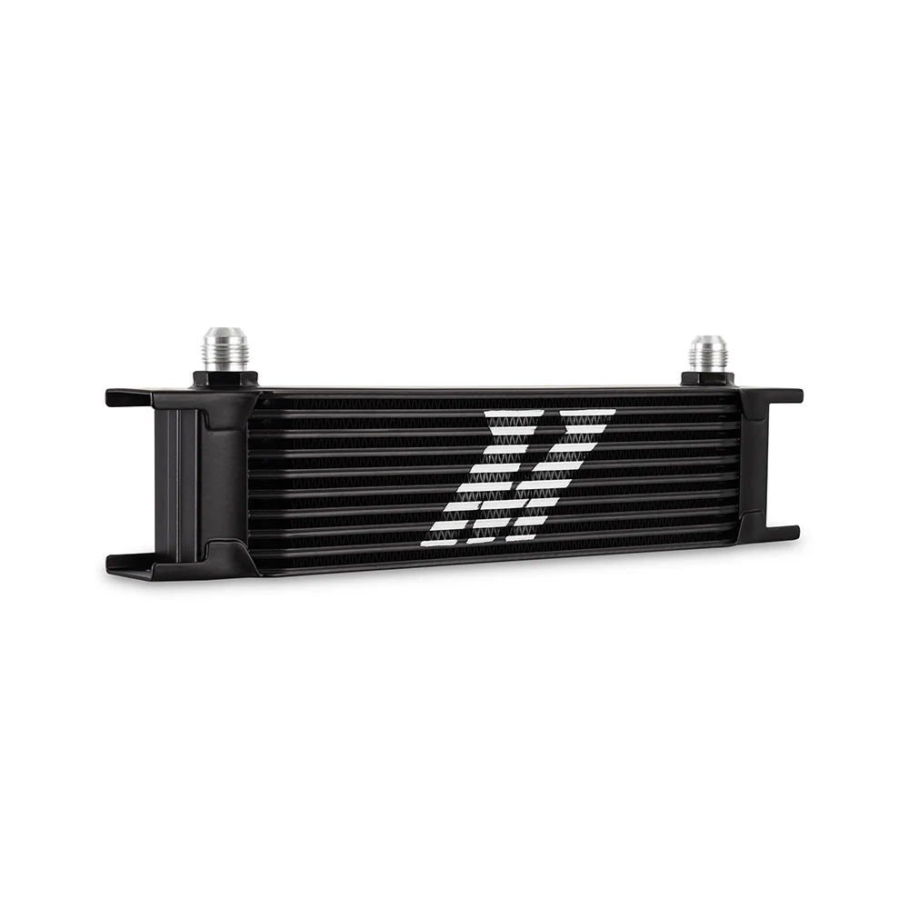 Universal -8AN 10 Row Oil Cooler - Black <br> 12.95 L X 1.97 W X 3.8 in H - Image 3