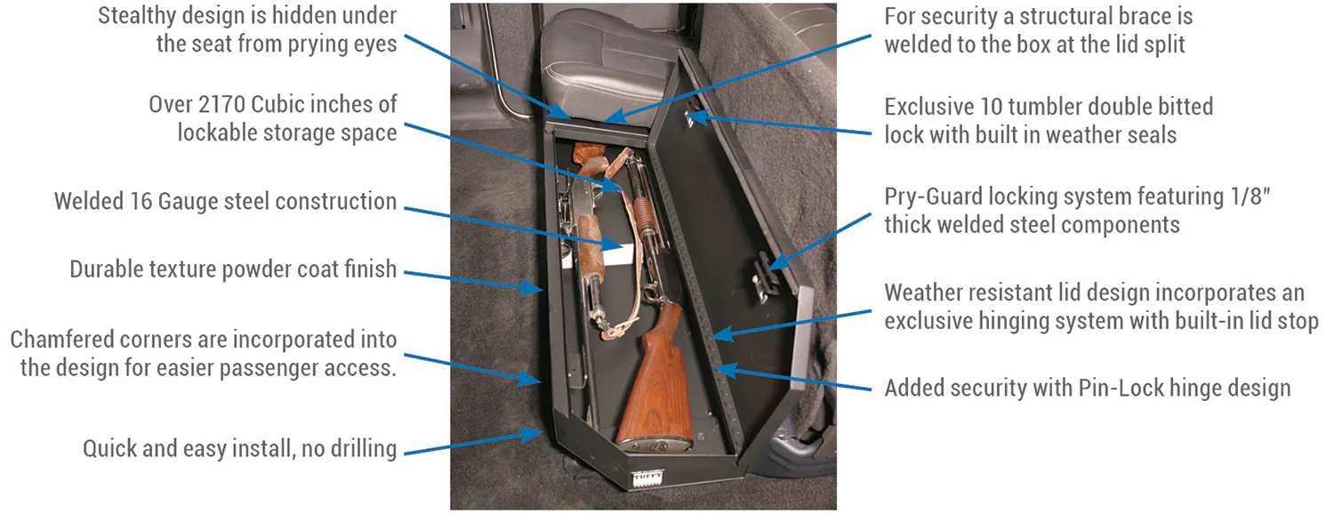 Rear Underseat Lockbox <br>03-16 F-250/350/450/550 Super Duty - Image 2
