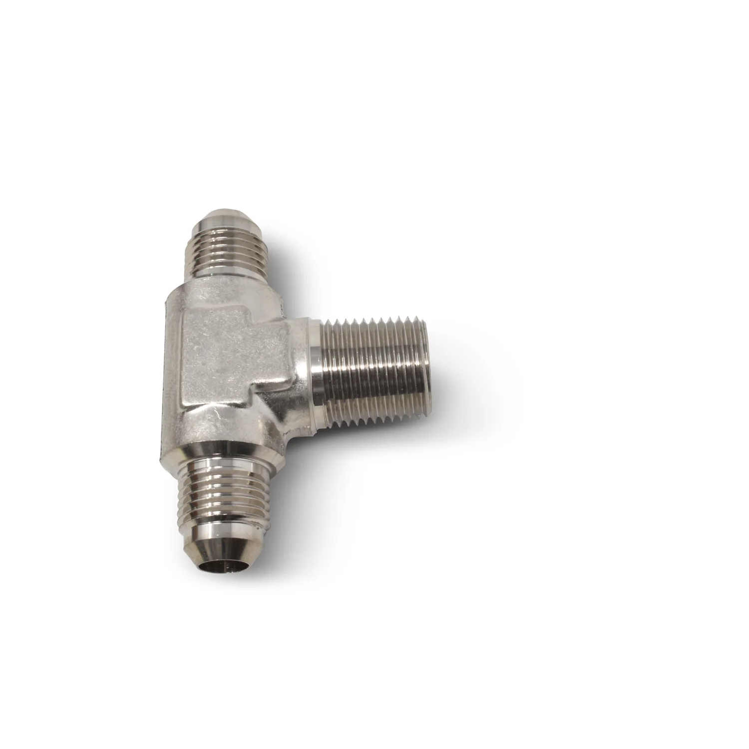 -6AN x 3/8 in NPT T Tee Adapter Fitting <br> Fitting Size: -6 AN x 3/8 in NPT - Image 2
