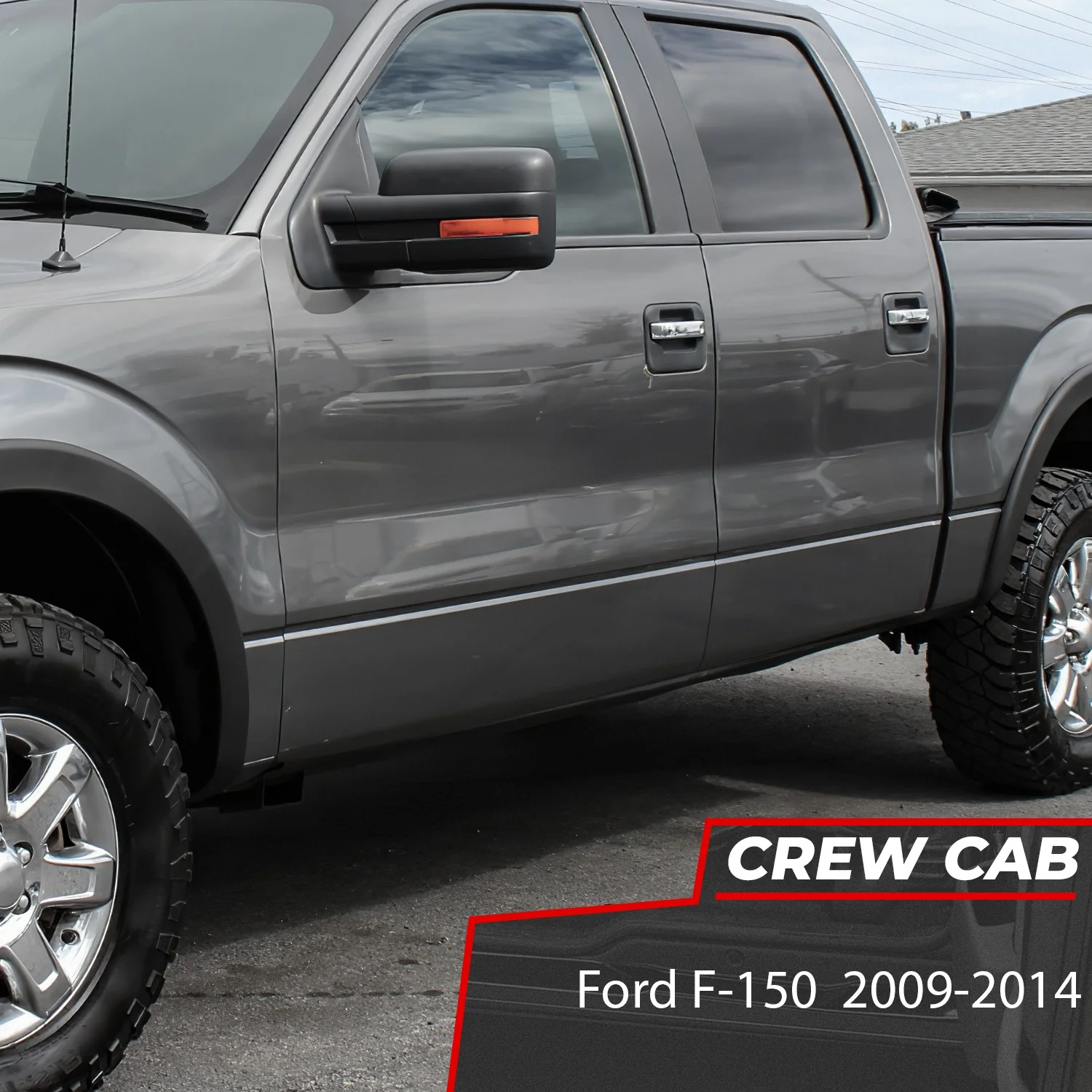 Stamped Steel Slip On Rocker Panels<br>09-14 Ford F-150 Crew Cab - Image 6