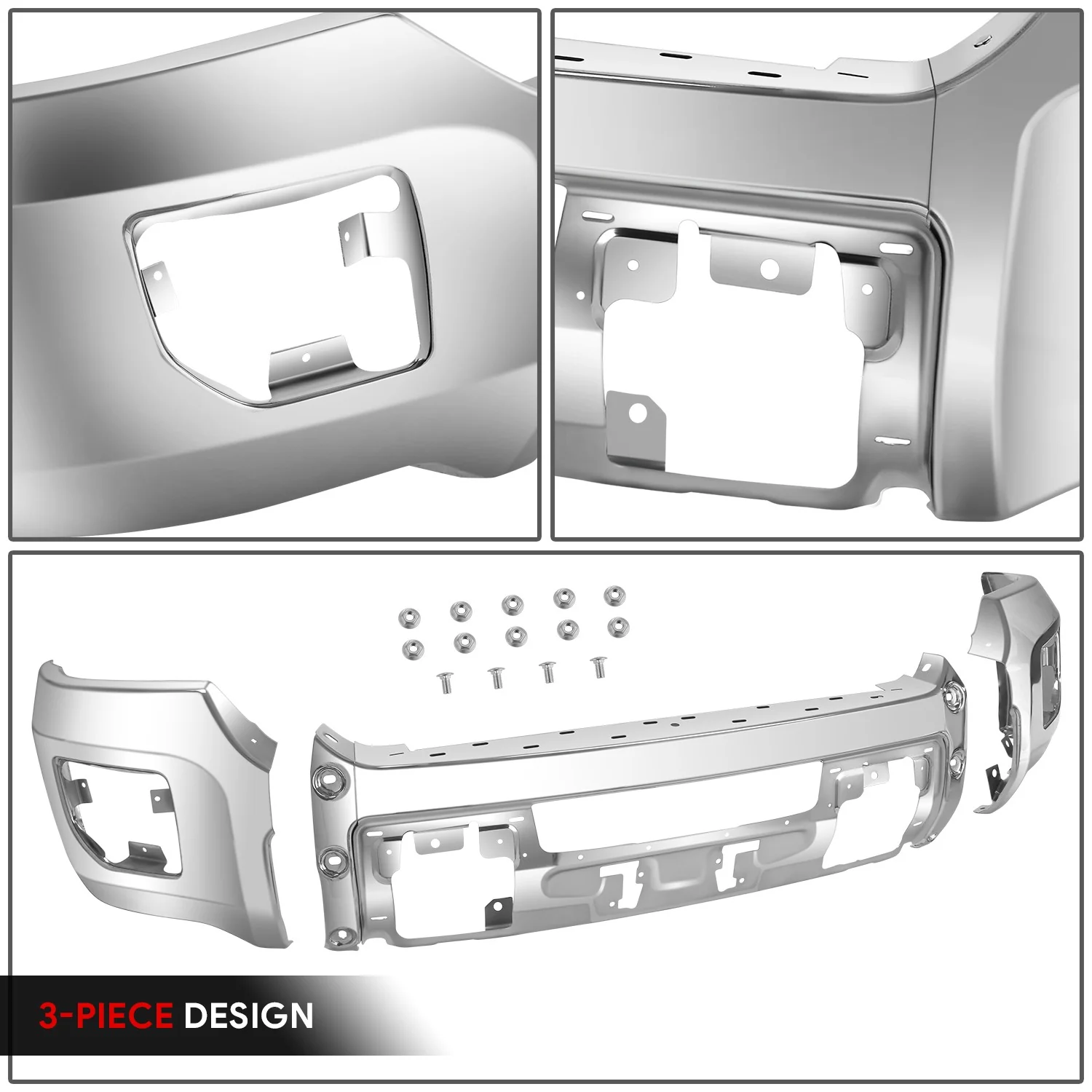 Modular Style Front Bumper w/o Parking Sensor Holes <br>15-19 GMC Sierra 2500 3500 HD - Image 3