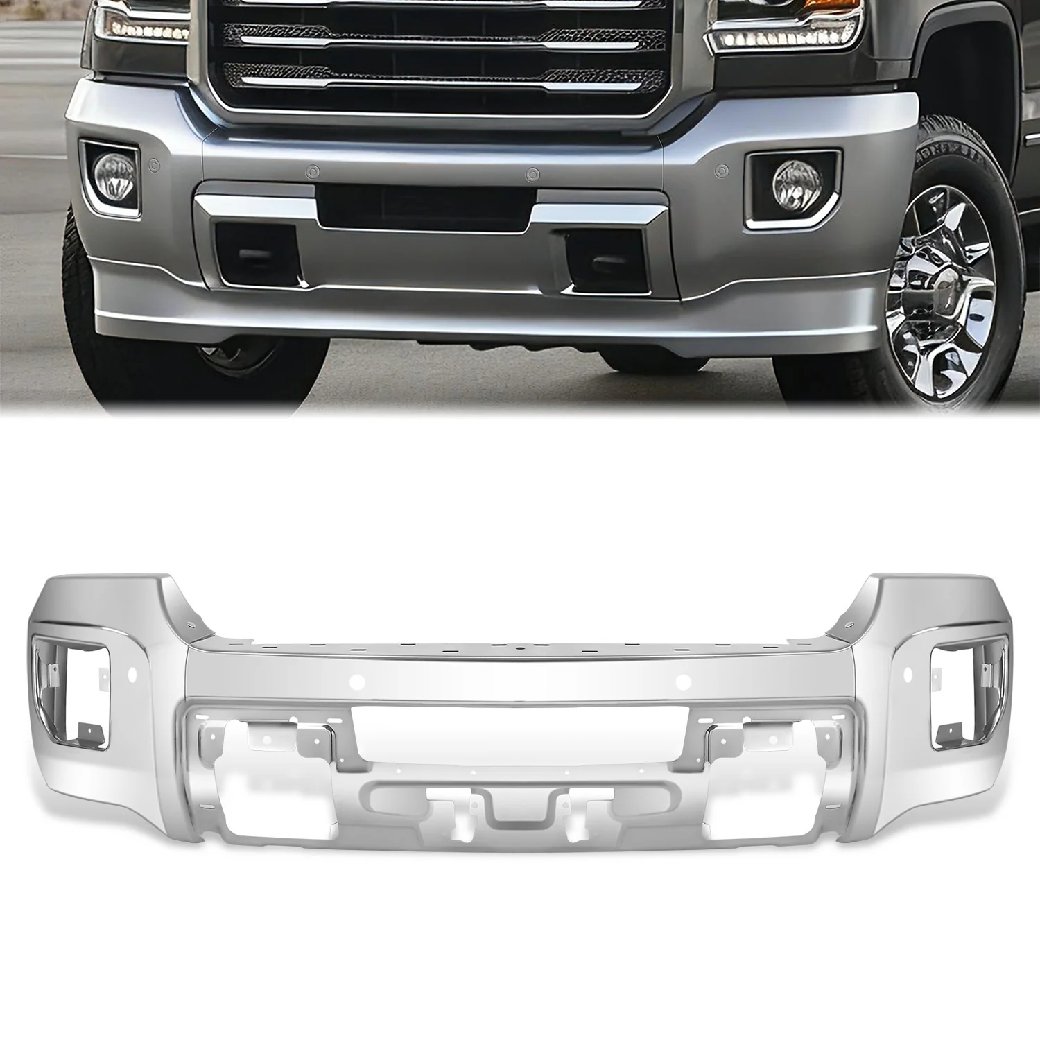 Modular Style Front Bumper w/ Parking Sensor Holes<br>15-19 GMC Sierra 2500 3500 HD