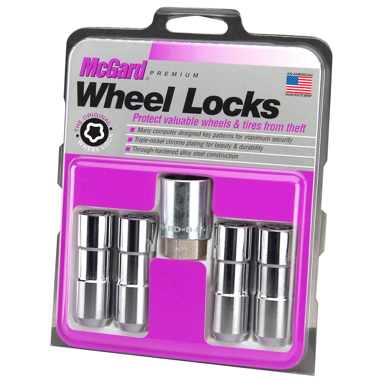 Cone Seat Exposed Style Wheel Locks <br> 9/16-18 Thread, 7/8in Hex x 2.50in L - Image 3