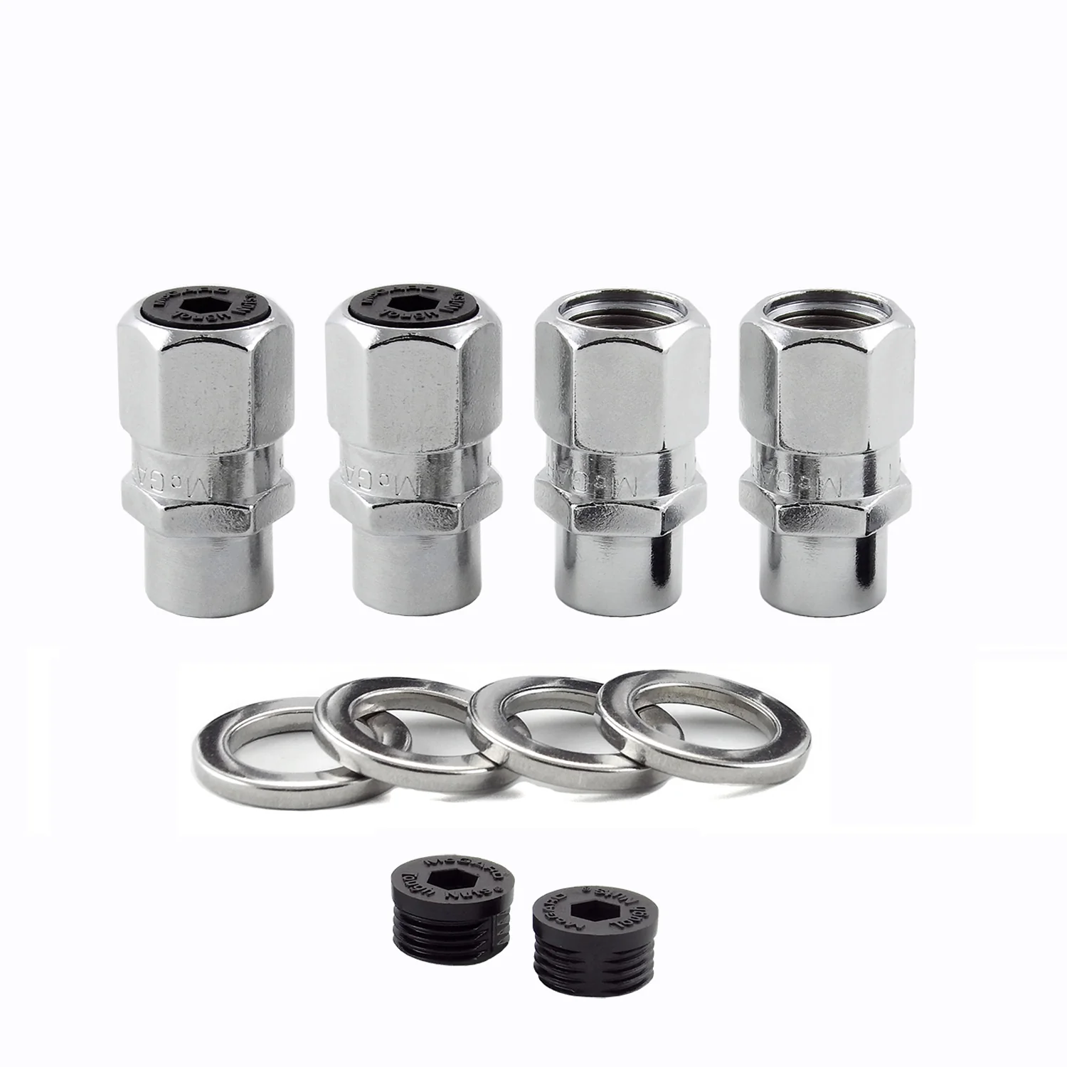 Drag Racing Short Shank Hex Lug Nuts <br> 1/2-20 Thread, 13/16in Hex x 1.60in L