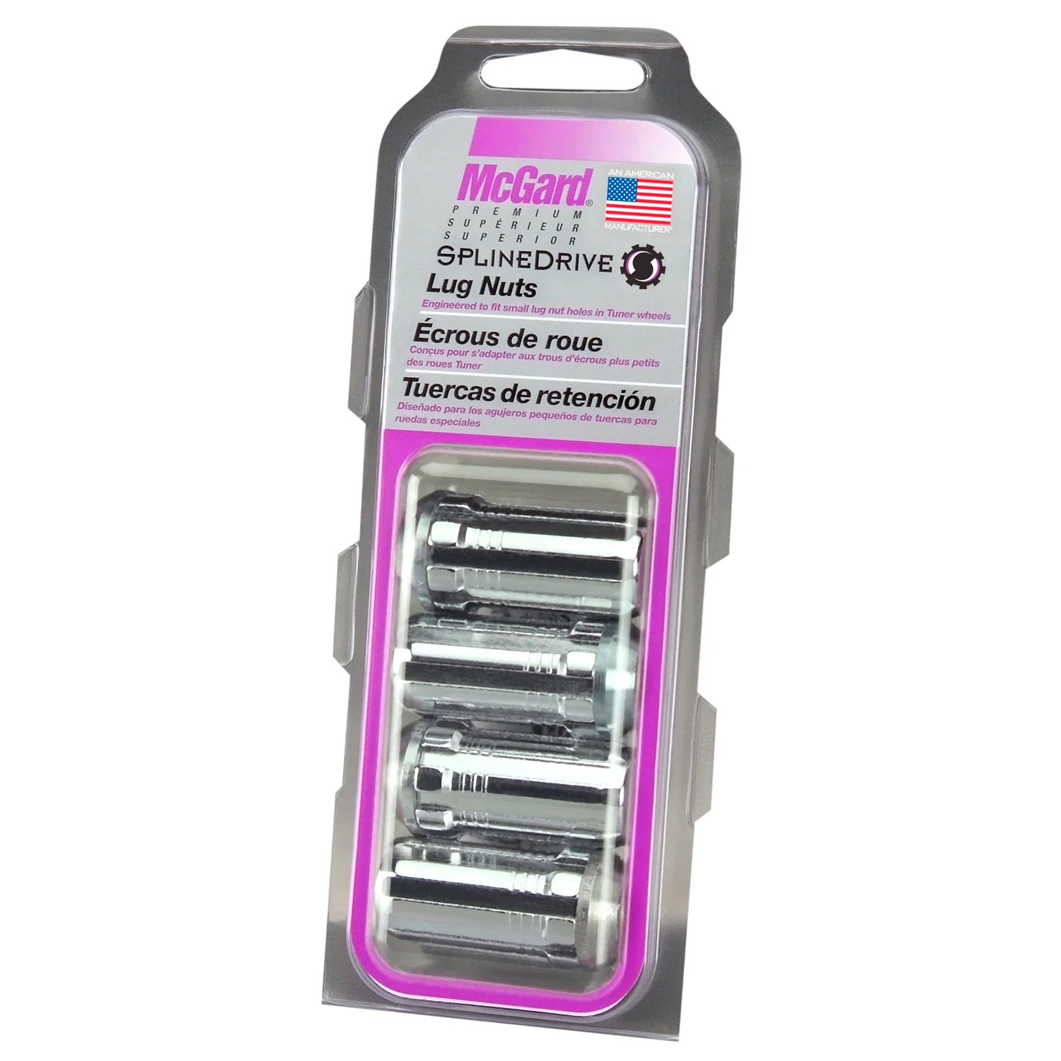 Cone Seat SplineDrive Lug Nut <br> M14 x 1.5 Thread, 22mm or 1.00in Hex x 1.935in L - Image 3
