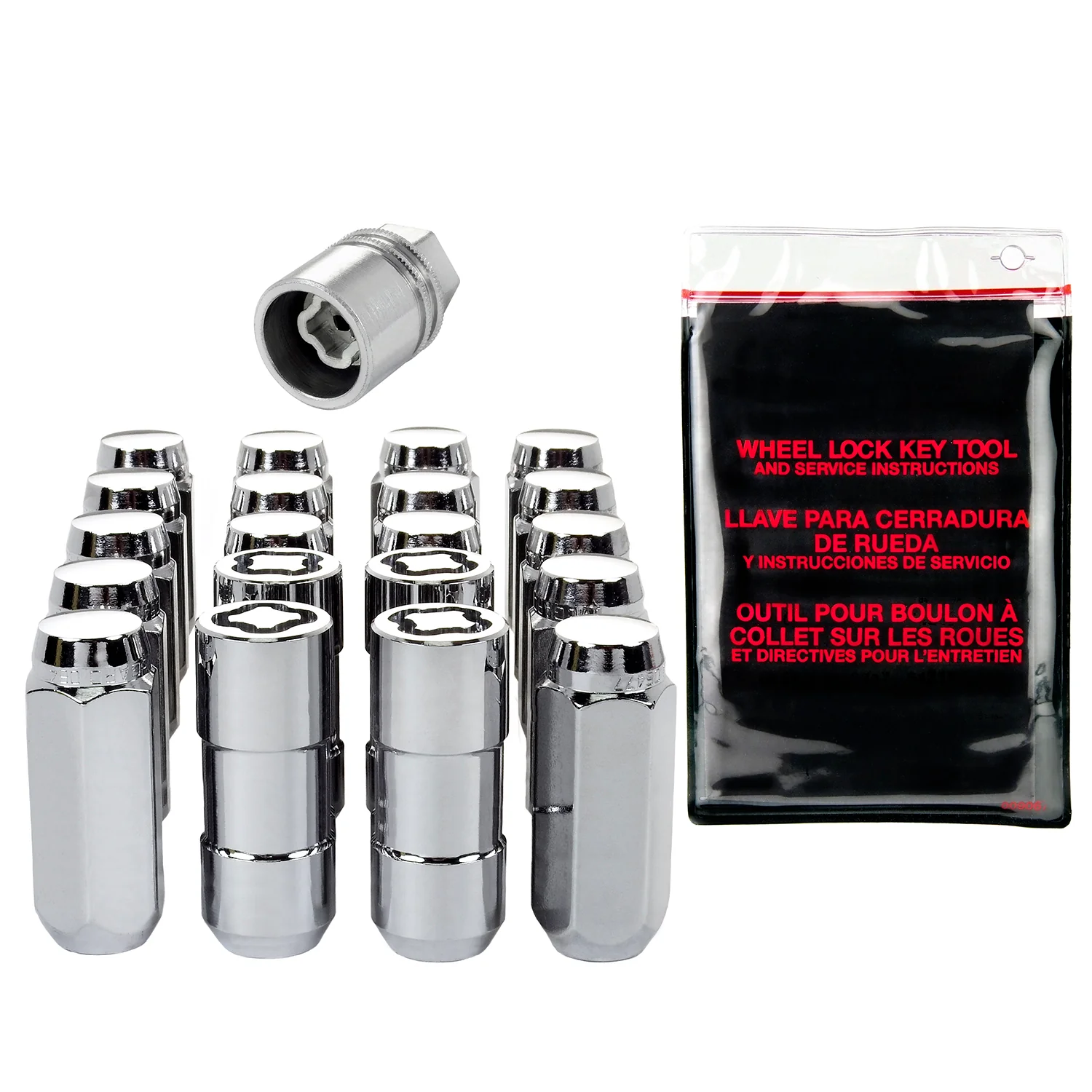 Cone Seat Exposed Style Wheel Installation Kit <br> M14 x 2.0 Thread, 13/16in Hex x 2.25in L