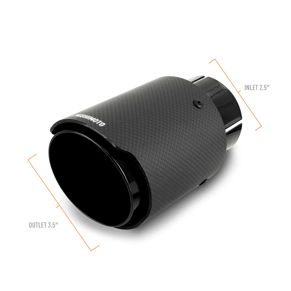 2.5in Carbon Fiber & Stainless Steel Exhaust Tip <br> Universal Fit - Image 2