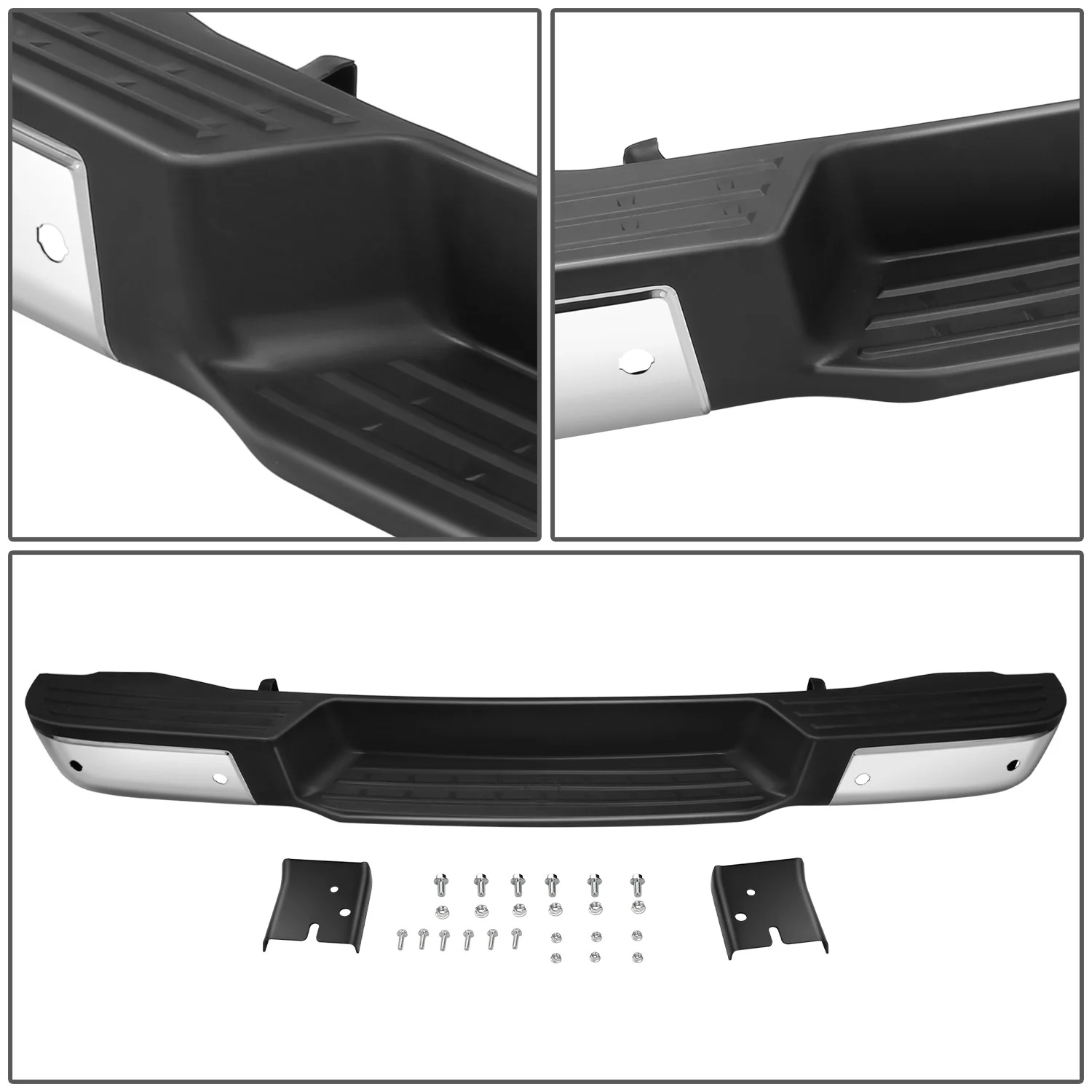 Chrome Rear Step Bumper w/Parking Sensor Holes<br>12-21 Nissan NV1500 NV2500 NV3500 - Image 4