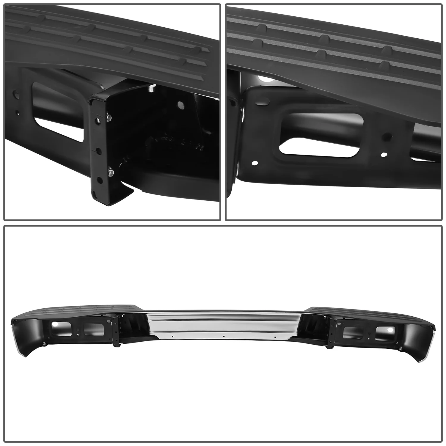 Chrome Rear Step Bumper w/Parking Sensor Holes<br>12-21 Nissan NV1500 NV2500 NV3500 - Image 6