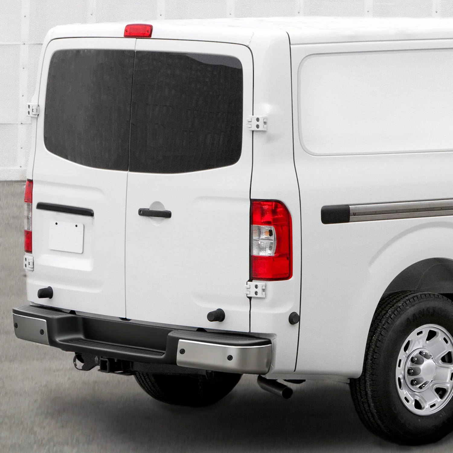 Chrome Rear Step Bumper w/Parking Sensor Holes<br>12-21 Nissan NV1500 NV2500 NV3500 - Image 7