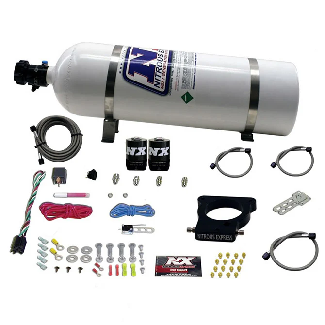 78mm 3-Bolt Nitrous Plate Kit w/15lb Bottle <br> 98-20 Chevy/GMC/Cadillac/Buick/Pontiac/Hummer