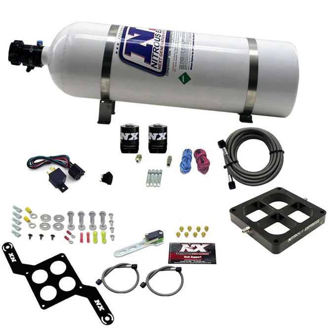 Single Entry Billet Crossbar Stage 6 Nitrous Kit <br> 50-300HP w/15lb Bottle