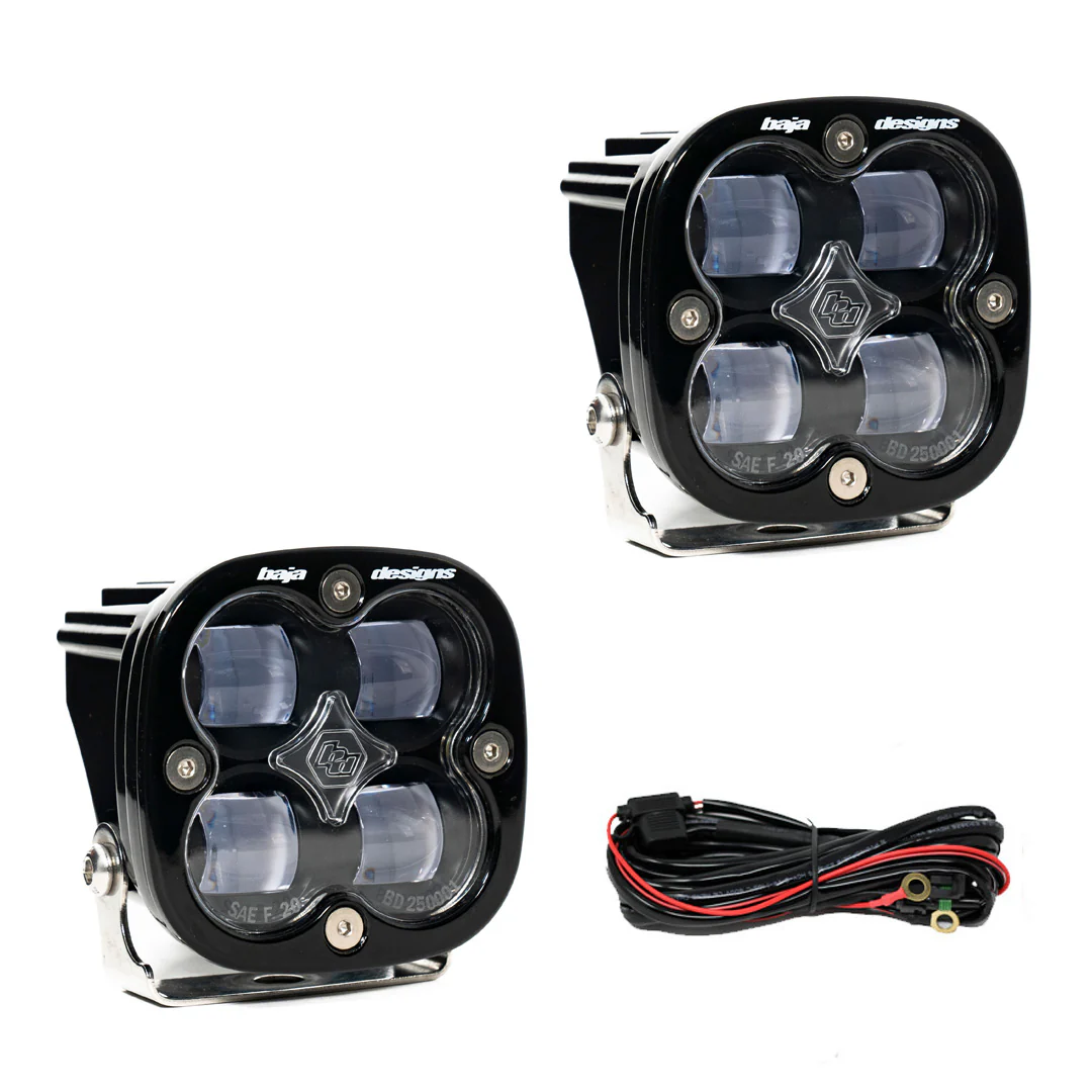 Squadron SAE LED Auxiliary Light Pod Pair <br> Length 3.07in X Depth 2.77in X Height 3.07in