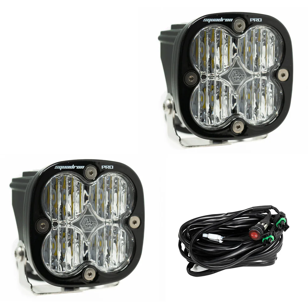Squadron Pro Black LED Auxiliary Light Pod Pair <br> Length 3.07in X Depth 2.77in X Height 3.07in - Image 2