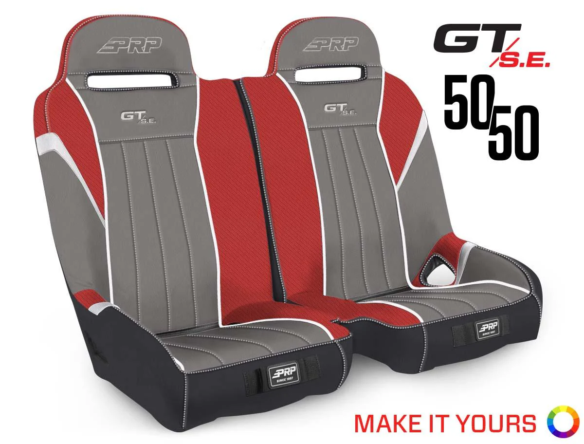 GT/S.E. 50/50 Front Suspension Bench Seat <br> 14-23 Polaris RZR XP, XP4, S & Turbo Series
