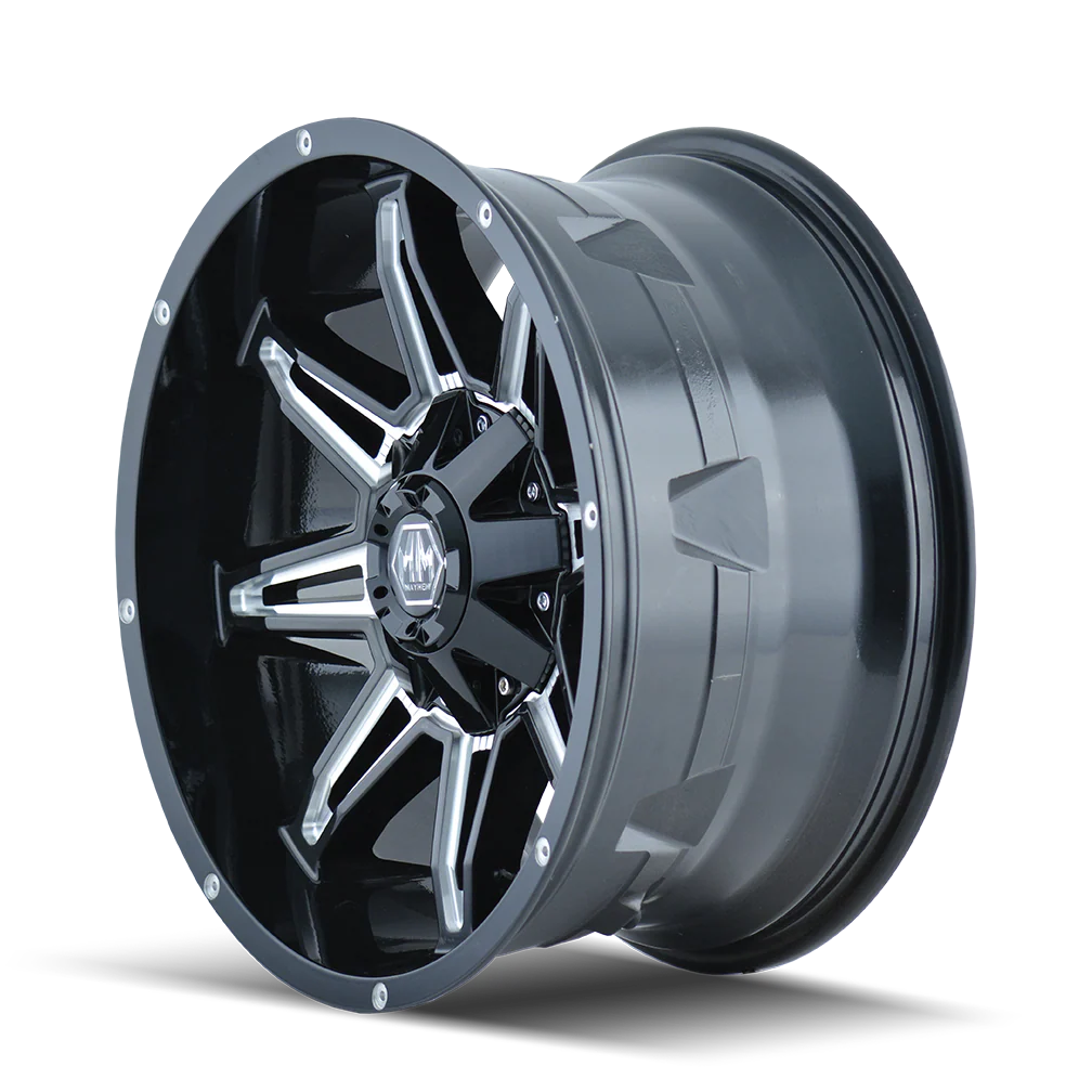 Rampage 8090 Black w/ Milled Spokes Wheel <br> 17x9 / 5x114.3 BP / 18mm Offset / 87mm Hub - Image 2