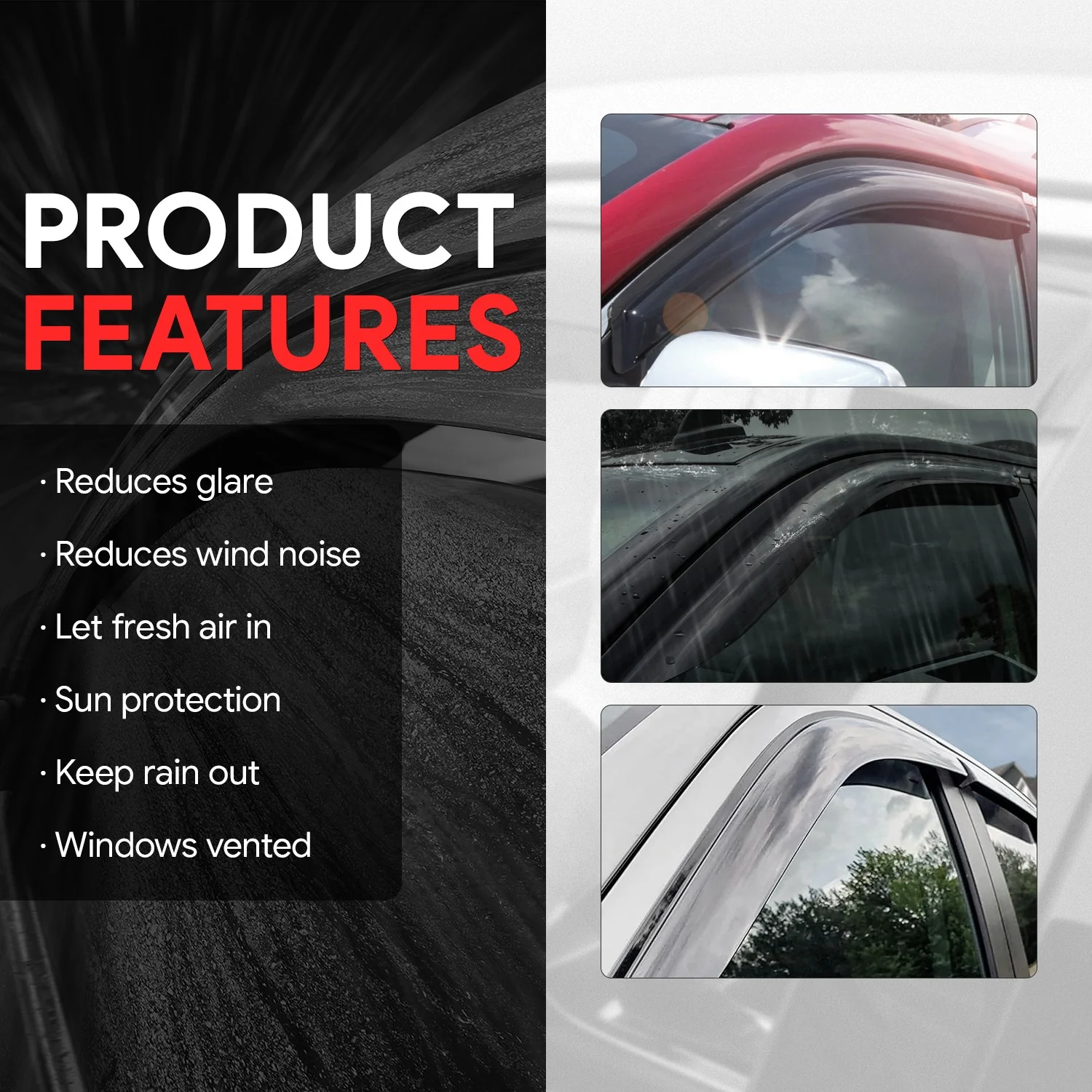 4Pcs Window Visors Guard Deflector<br>14-18 Subaru Forester - Image 5