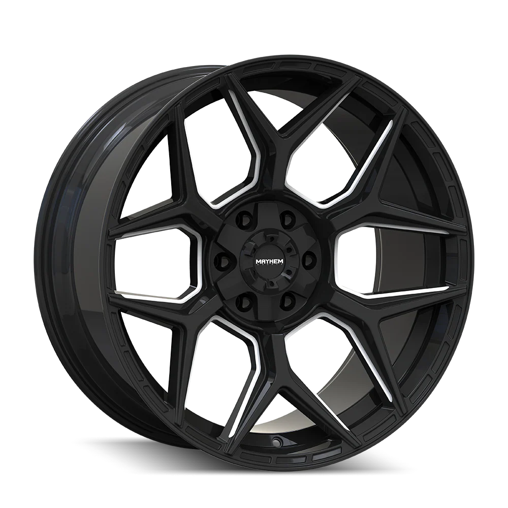 Vanquish 8119 Gloss Black Milled Wheel <br> 20X9.5 / 5x127/5x139.7 / 0mm Offset / 78.1mm Hub