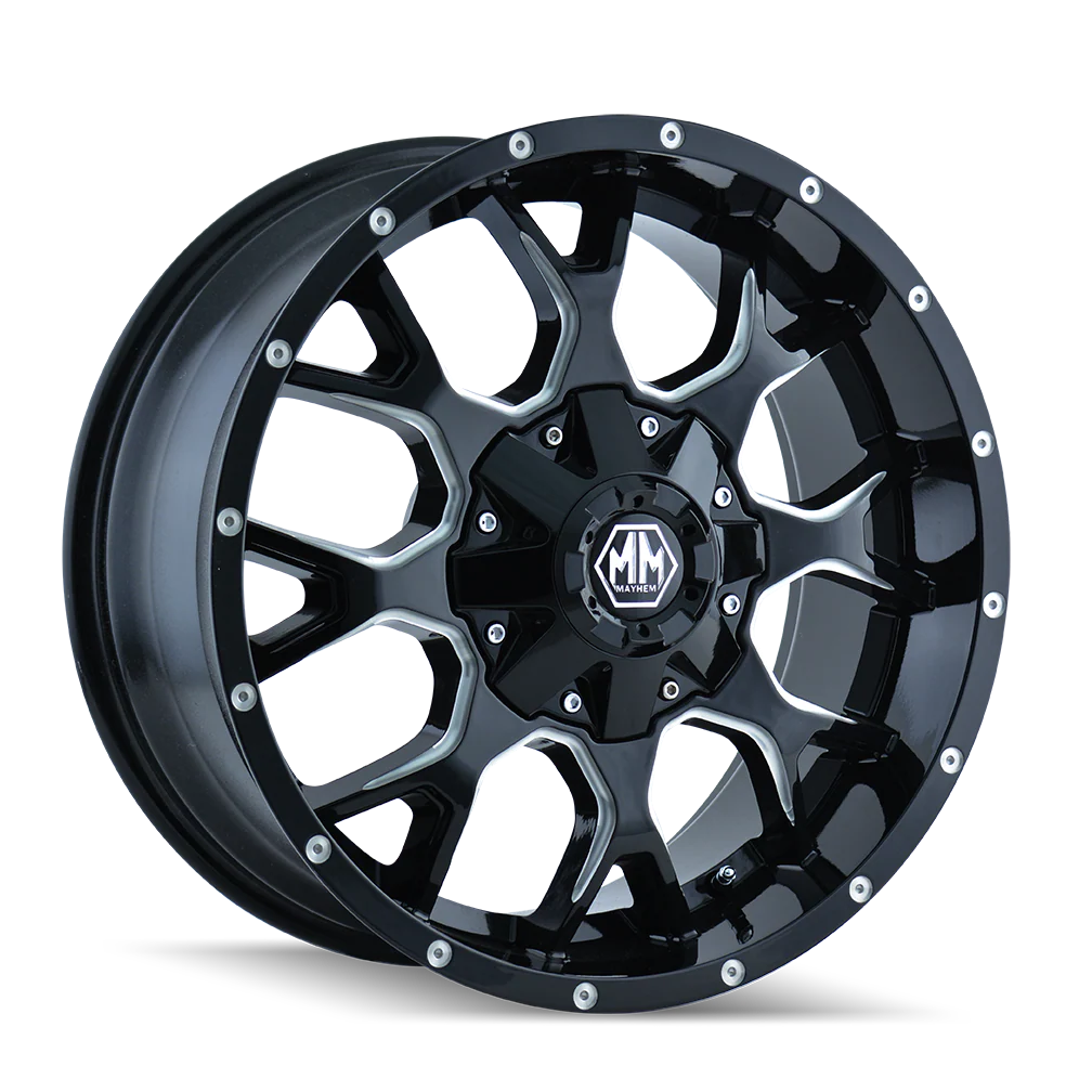Warrior 8015 Black w/ Milled Spokes Wheel <br> 20x9 / 6x135 BP / 18mm Offset / 106mm Hub